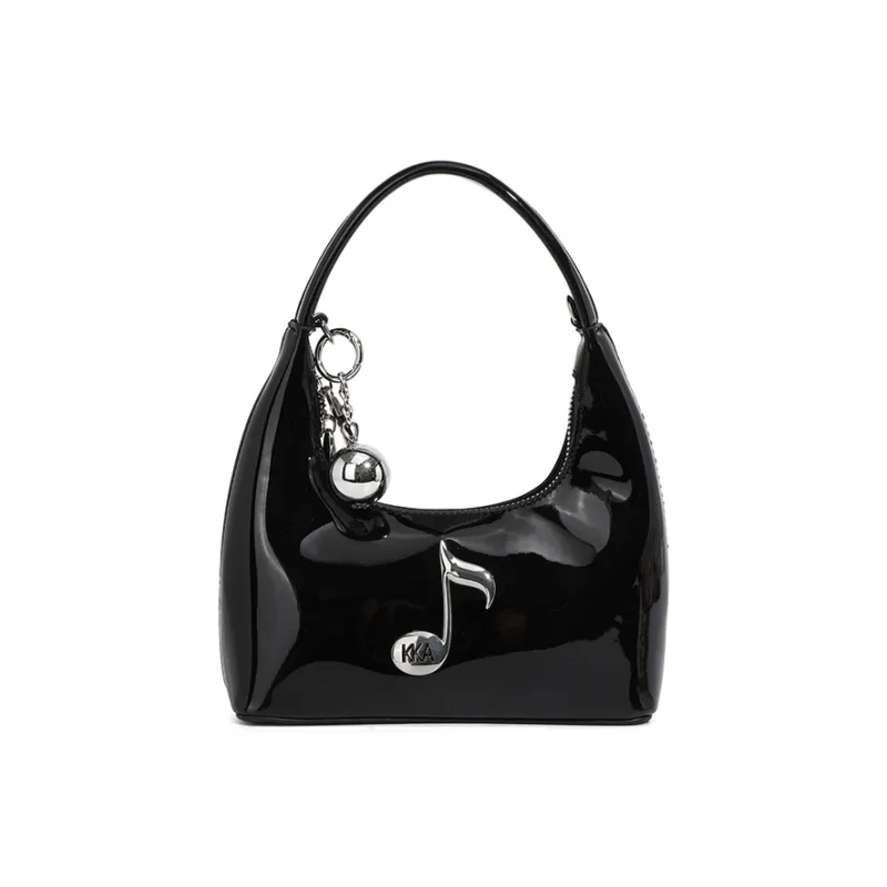 KKA PU Laminated Textile Handbags Shoulder Bag Crossbody Bag Regular Women's Silver/Black/White-7
