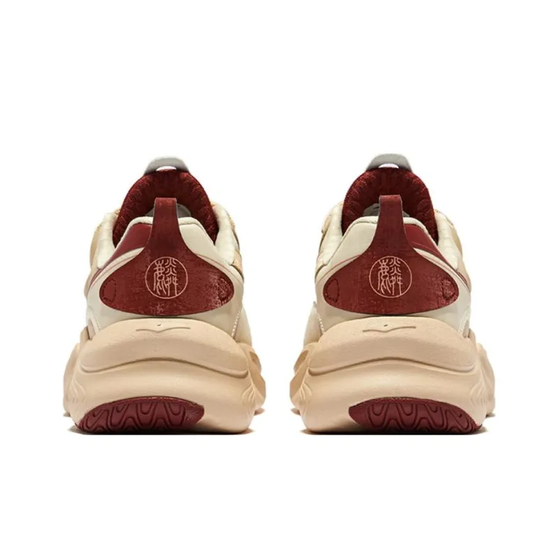 Erke Kirin 3.0 Wear resistant And Lightweight Low Top Casual Shoes Women's Warm Linen Bordeaux Red-3
