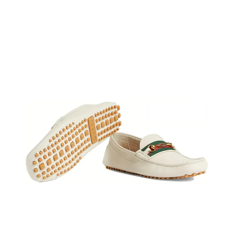 GUCCI Web Casual Shoes Men's White-4