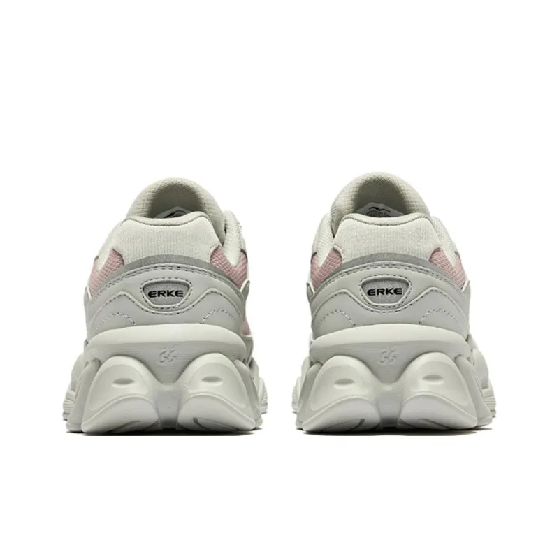 Erke East Rising Anti-Slip Wear-Resistant Low-Top Casual Shoes Women's Gray Pink-3