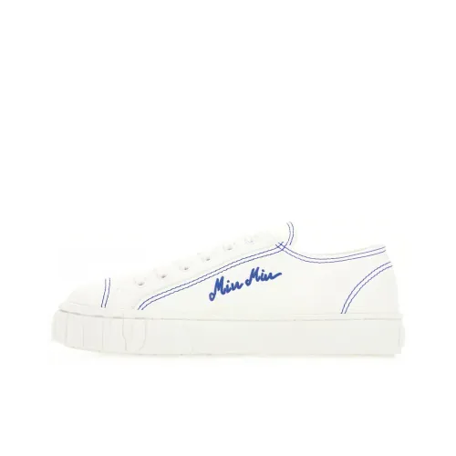 MIU MIU Low-Top Stylish Skateboarding Shoes Women's White Blue