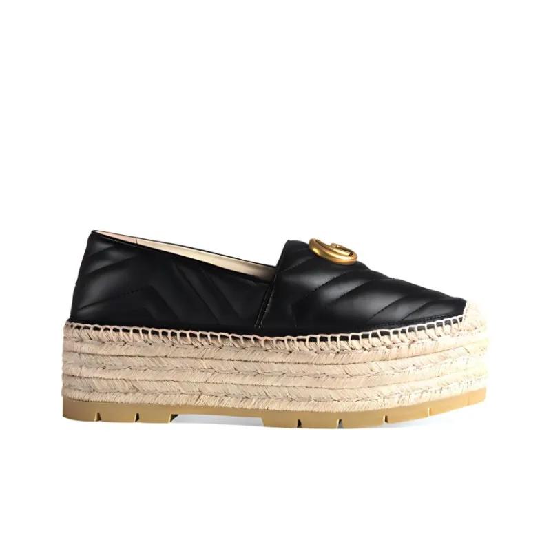 GUCCI Leather Espadrille With Double G-1