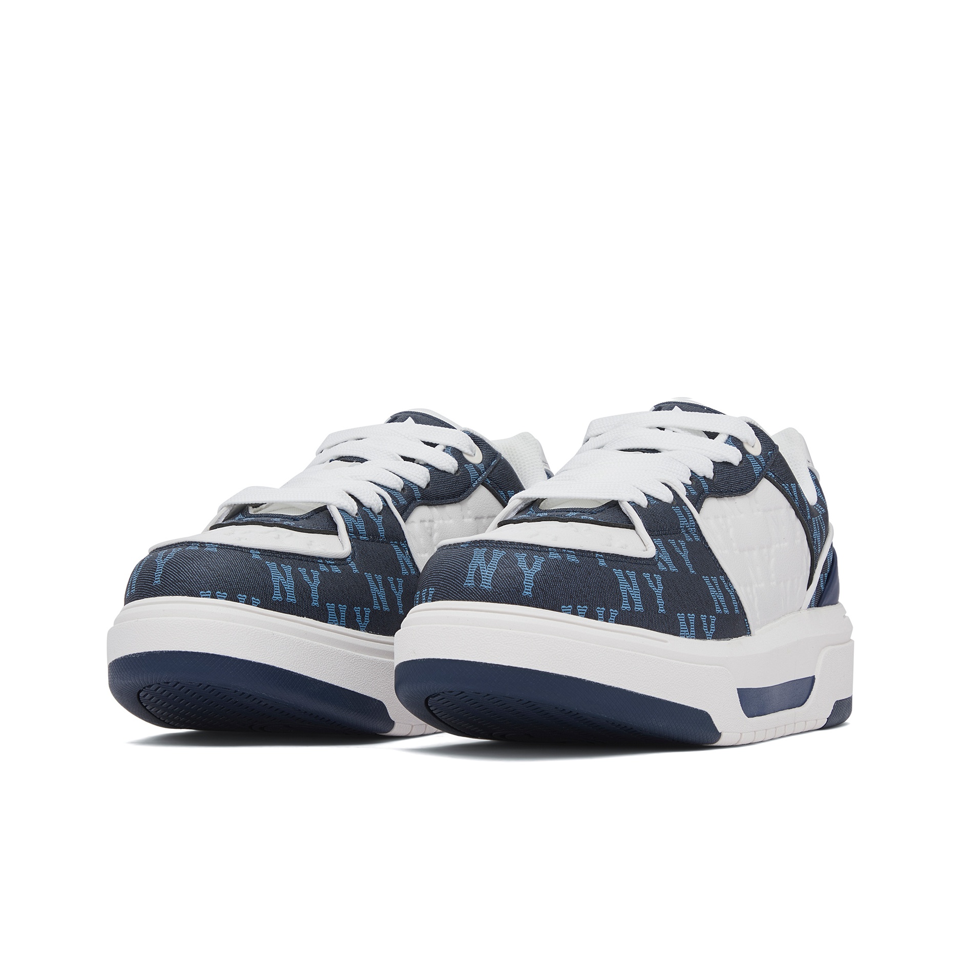 MLB Chunky Liner Low Top Casual Shoes Unisex Navy Blue - POIZON
