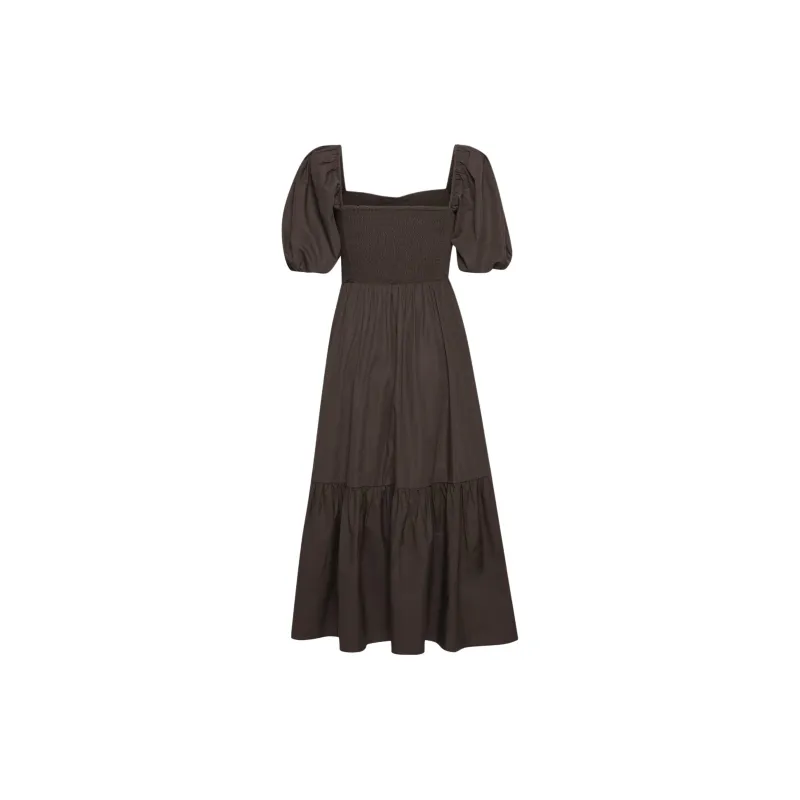 ARITZIA Wilfred Amuse Poplin Midi Dress Short-Sleeved Dresses Women's Rich Mocha Brown-1