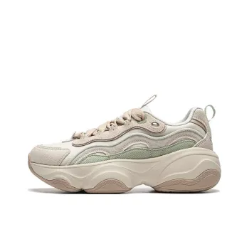 LiNing Anti Slip Wear Resistant Low Top Casual Shoes Women's White Gray Green