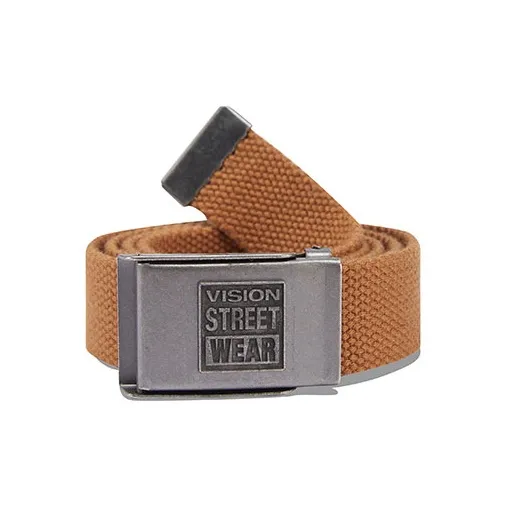 Vision Street Wear American Vintage Canvas Metal Buckle Two Tone Sports Belts Unisex-0