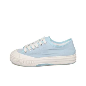B10CROWN Anti Slip Wear Resistant Breathable Lightweight Low Top Canvas Shoes Women's Sky Blue