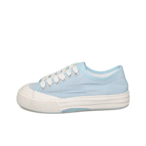 B10CROWN Anti woven Wear Resistant Breathable Lightweight Low Top Canvas Shoes Women's Sky Blue