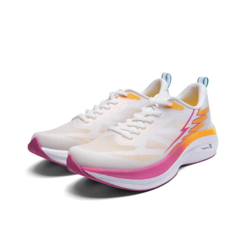 LPMX Running Shoes Men Low Top White Rose Red-2
