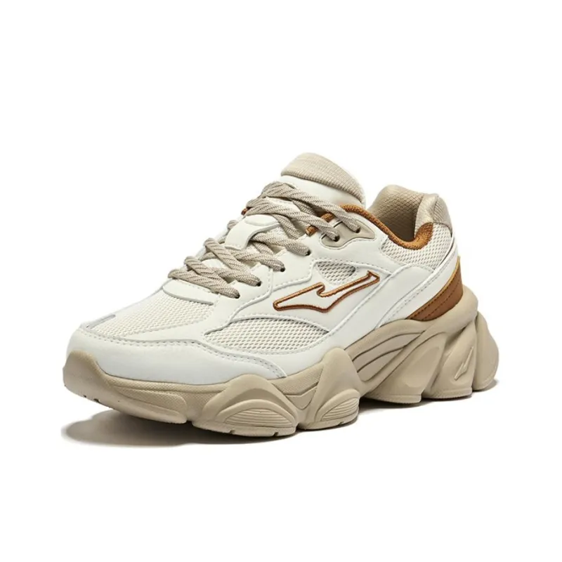 Erke Anti Slip Wear Resistant Breathable Lightweight Low Top Casual Shoes Women's Microcrystalline White Light Linen-2