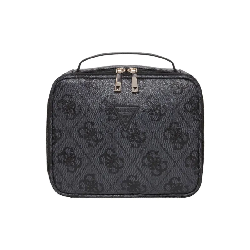 GUESS Polyurethane Makeup Bag Women's Dark Gray-0