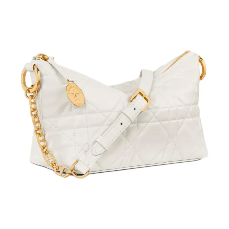 DIOR Lambskin One Shoulder Handbag Women's White-2