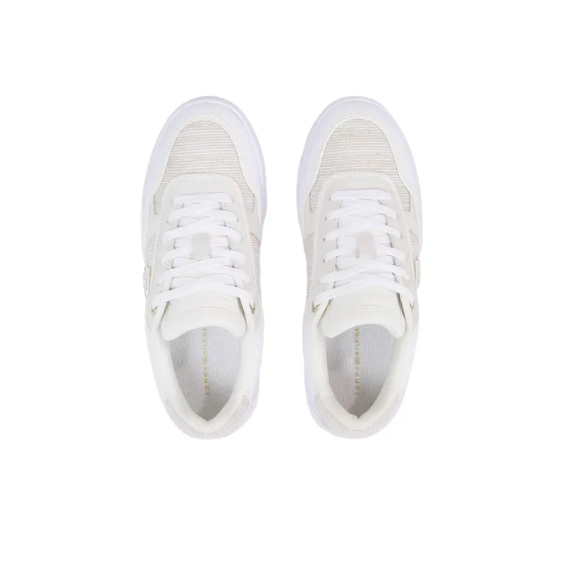 Tommy Hilfiger Abrasion Resistant Low Top Skateboard Shoes Women's White-4