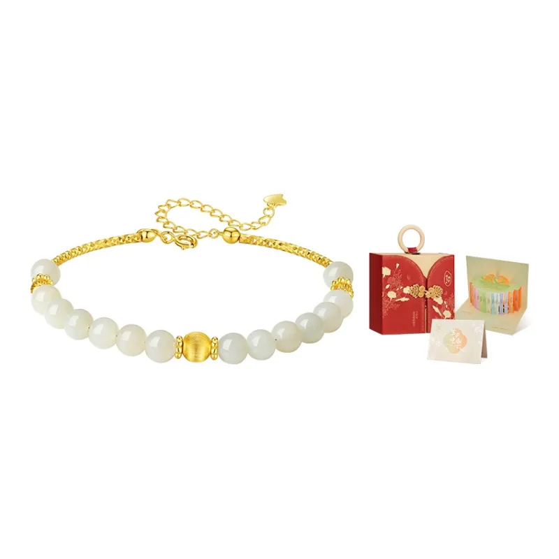 MAMADESHOUHU Hetian Jade Bracelets Pale Greenish White Jade Women's-3