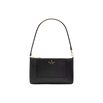 Kate Spade Litchi Grain Leather Handbag, Shoulder Bag Women's Black