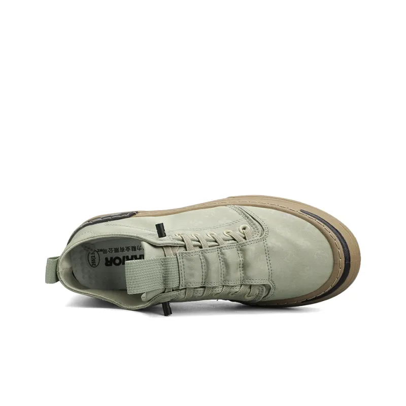 Warrior Slip on Shoes Abrasion Resistant Lightweight Slip Resistant Low Top Skateboard Shoes Men's Green-3
