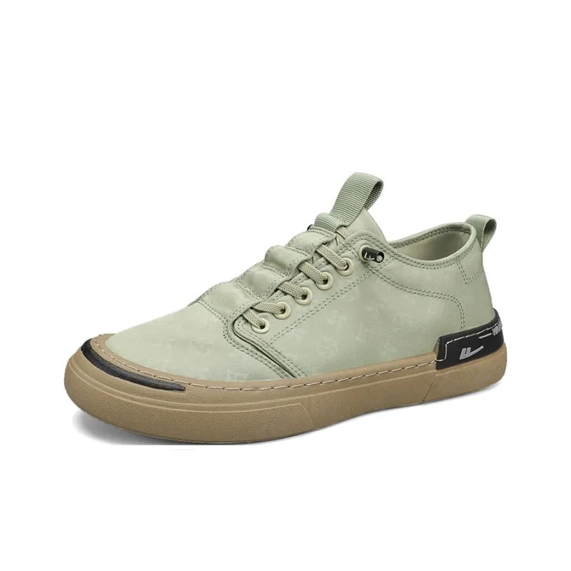 Warrior Slip on Shoes Abrasion Resistant Lightweight Slip Resistant Low Top Skateboard Shoes Men's Green-2