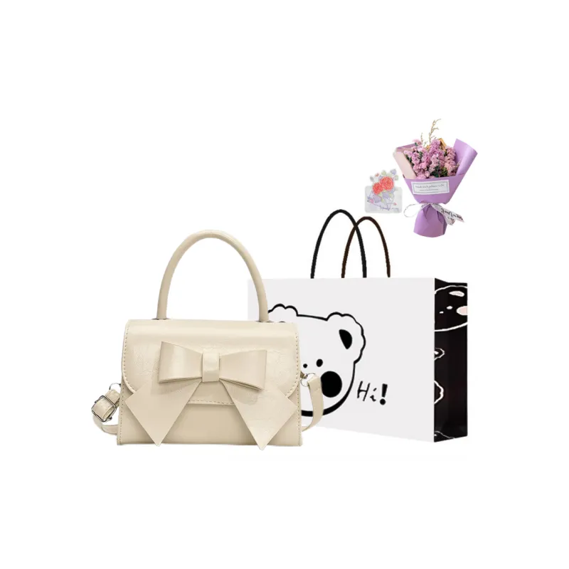 NX DOUGHNUT PU Small Square Bag, Shoulder Bag, Crossbody Bag, Handbag Women's White/Black/Silver-13