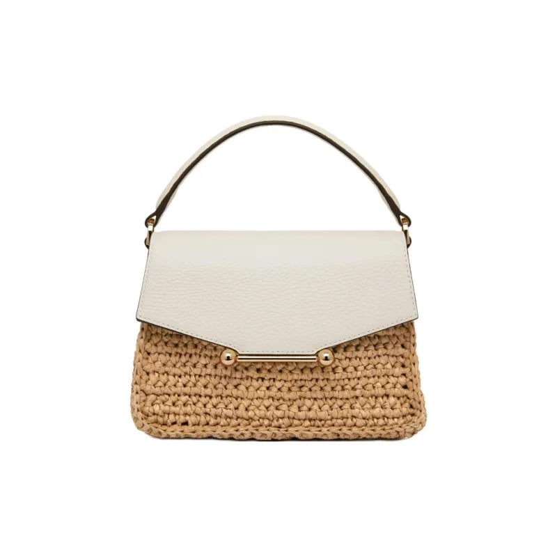 Strathberry Grained Calfskin Pinyali Grass Shoulder Bag Crossbody Bag Handbag Nano Women's White & Natural-0