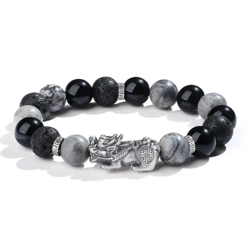 AFN Agate Year Of The Dragon Chinese Zodiac Jade Bracelet Unisex-3