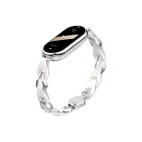 Cut-Out Magnetic Leather Chain-White