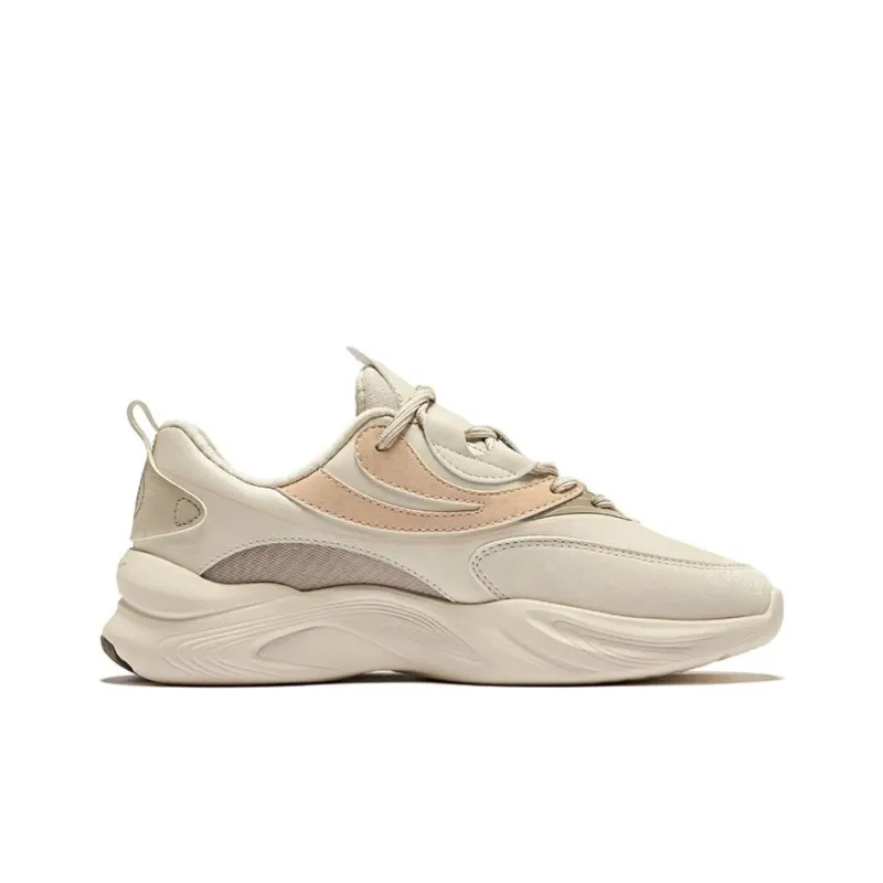 Erke Kirin 3.0 Non-slip Lightweight Low-Top Casual Shoes Women's Egg Milk Gray Light Linen-1