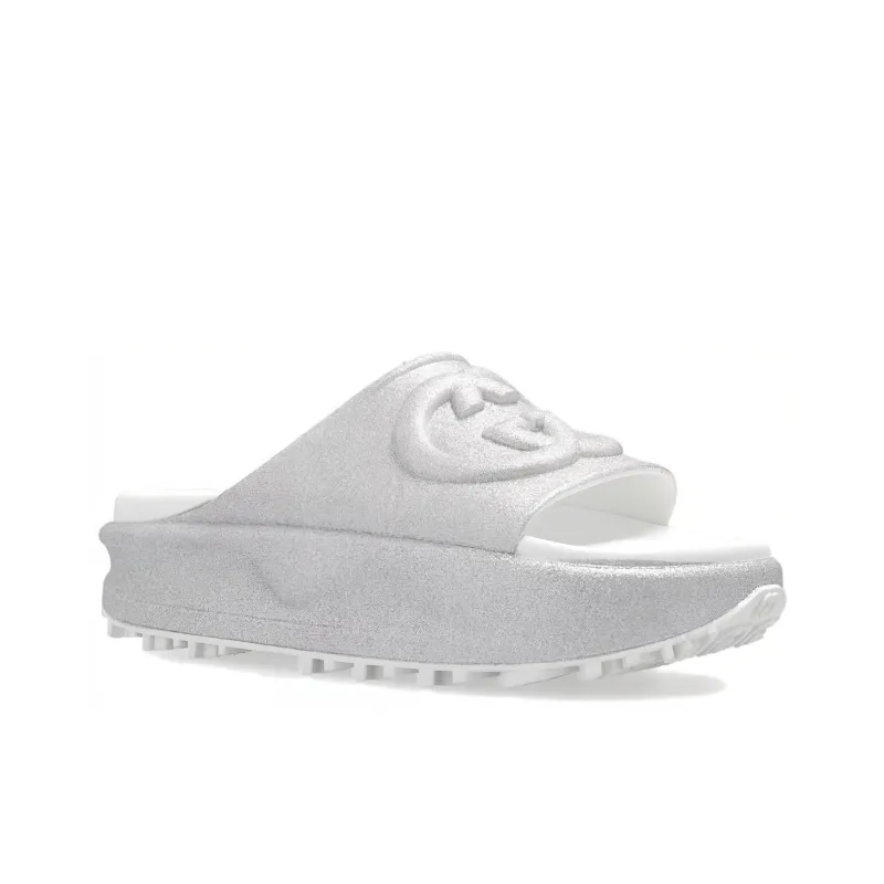 GUCCI Women's Slide Sandal 'Interlocking G Silver' Women's-1