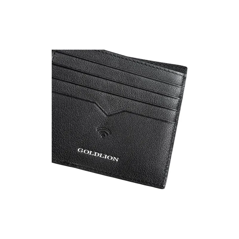 GOLDLION Cow Leather Wallet Regular Men's Black-3