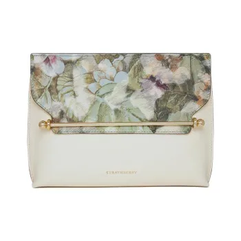 Strathberry Smooth Calf Leather Shoulder Bag Crossbody Bag Women's White & Multicolor