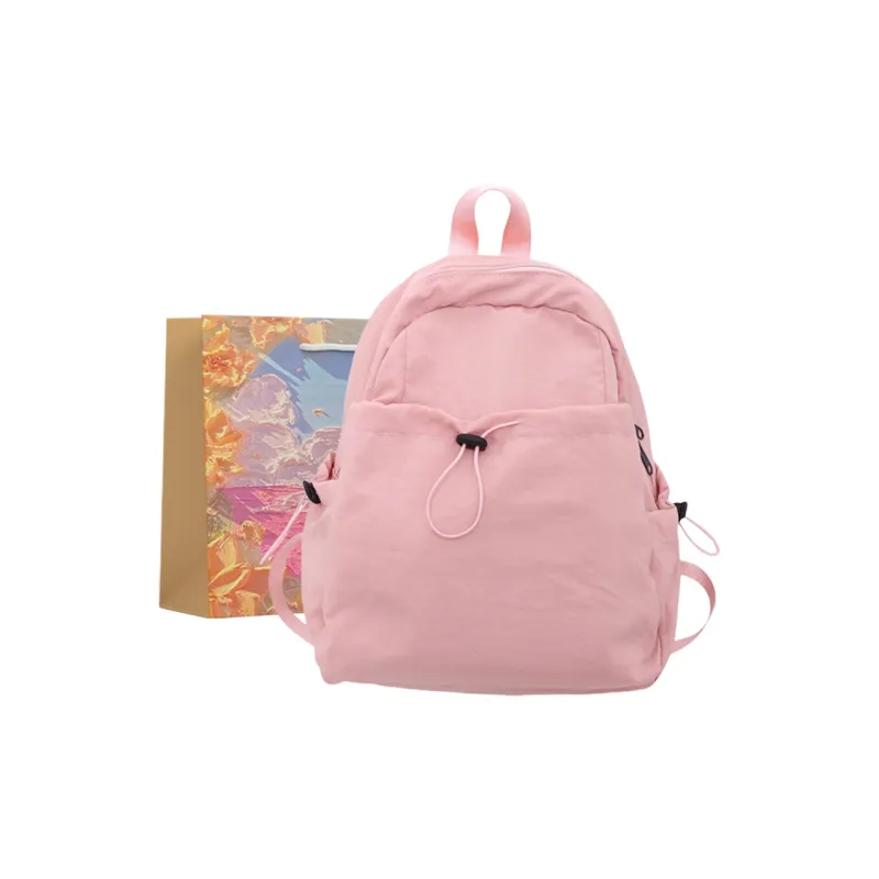 BRINCH Nylon Backpack Women's White/Pink/Khaki/Black-5
