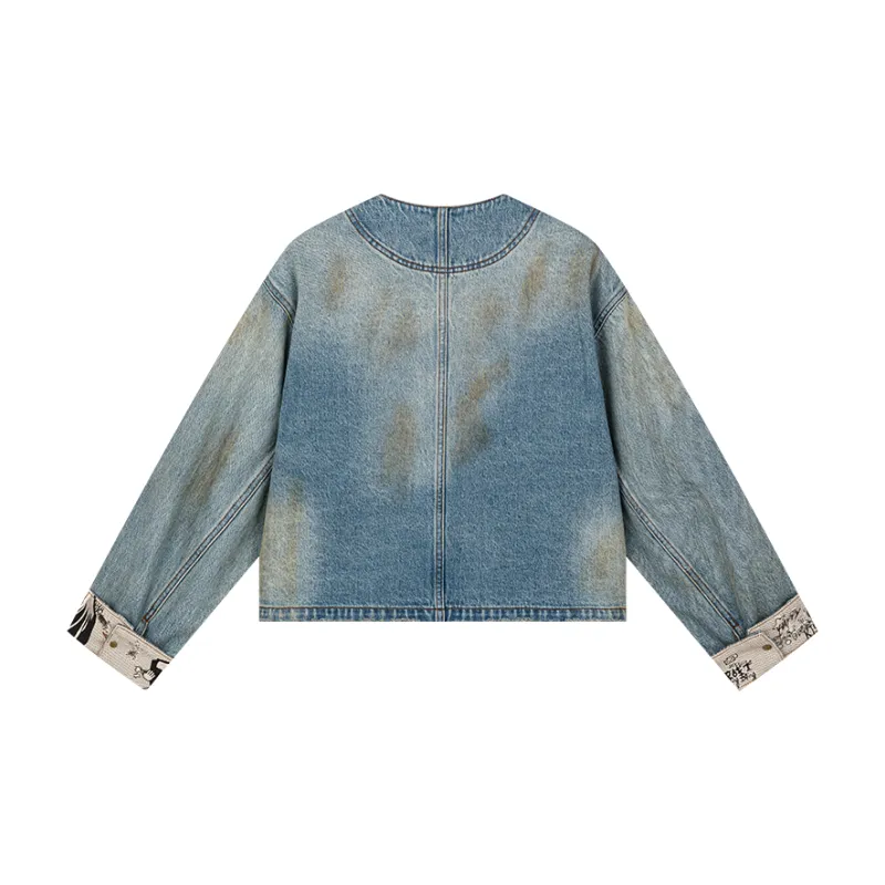 UOOYAA Denim Jackets Women's Denim Blue-1