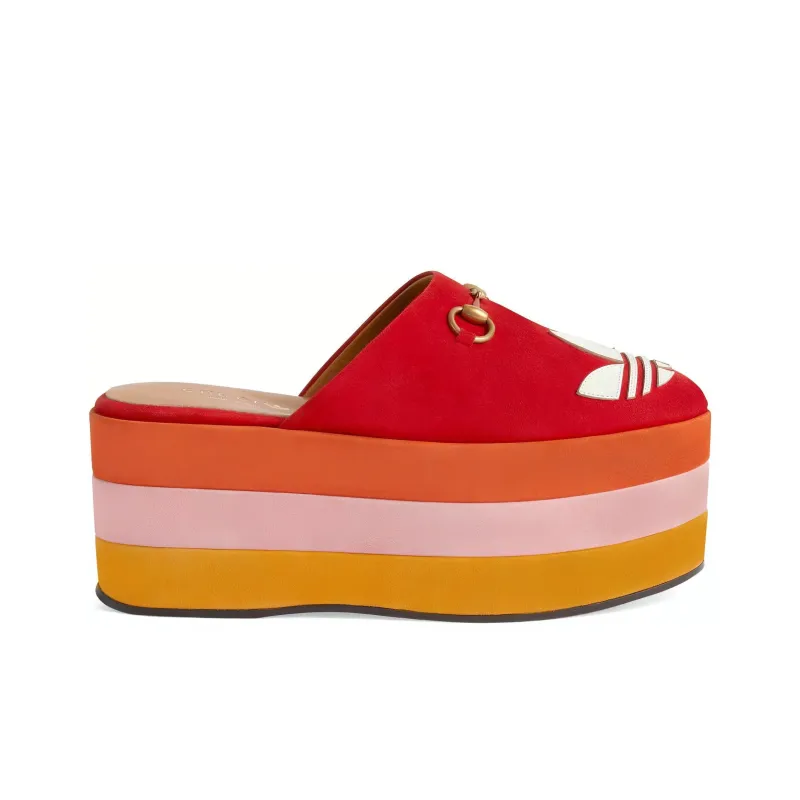 GUCCI Adidas X GUCCI Women's Gg Platform Sandal 'Red Suede' Women's-1
