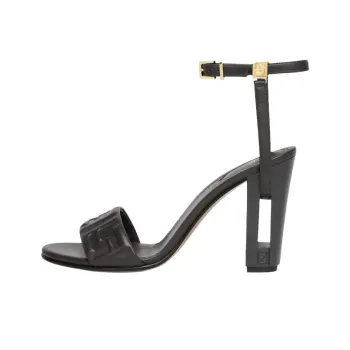 FENDI Dolphin Logo Embossed Ankle Strap Sandals Women's