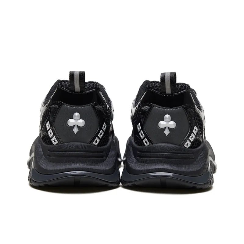 SHOOT BRAND Anti Slip And Wear Resistant Breathable Low Top Chunky Sneakers Unisex Obsidian-3