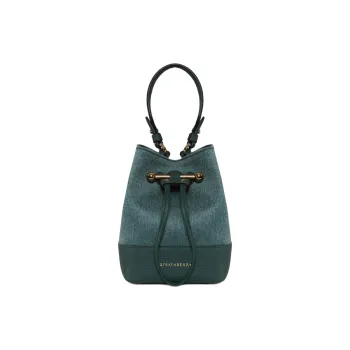 Strathberry Calfskin With Cashmere Blend Bucket Bag Handbag Shoulder Bag Crossbody Bag Women's Green