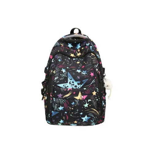 Travel Nylon Backpack Women's Black/Pink/White/Purple