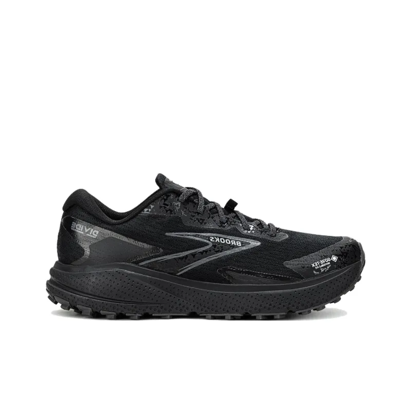 Brooks Divide Cushioned Slip Resistant Low Top Trail Running Running Shoes Unisex Black Gray-1
