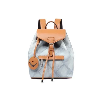 TUCANO PU Leather University Student Everyday Backpack Regular Women's Denim Blue