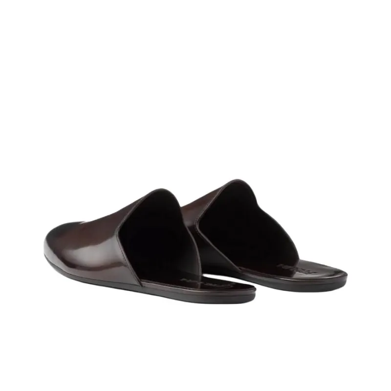 PRADA Closed Toe Slippers Men's Umber-3