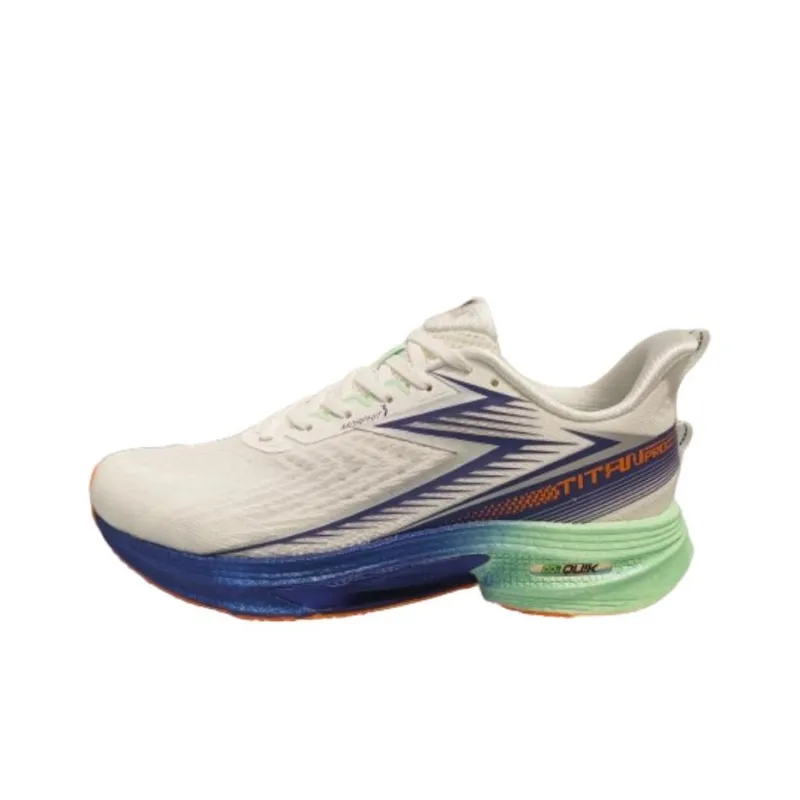 361° Cushioned Wear Resistant Breathable Low Top Casual Running Shoes Men's White Blue Green-1