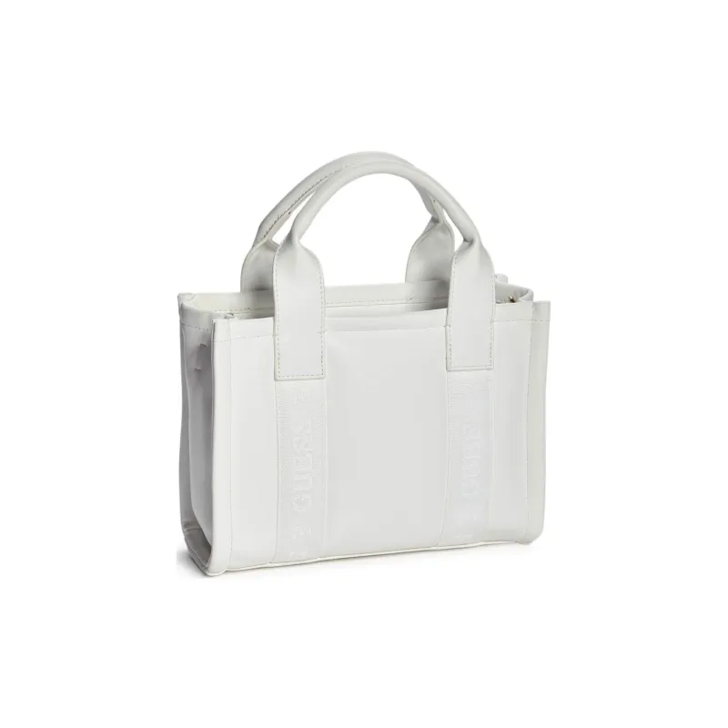 GUESS Artificial Leather Tote Bag Shopping Bag Shoulder Bag Crossbody Bag Handbag Mini Women's White-1