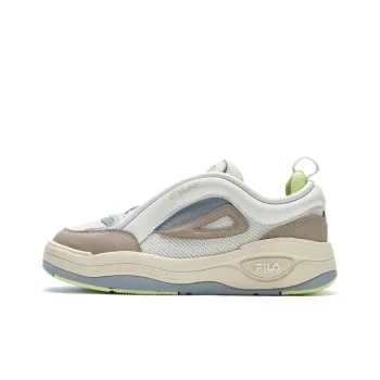 FILA Wear Resistant Low Top Skateboard Shoes Women's Micro White/Cuban Sand Brown