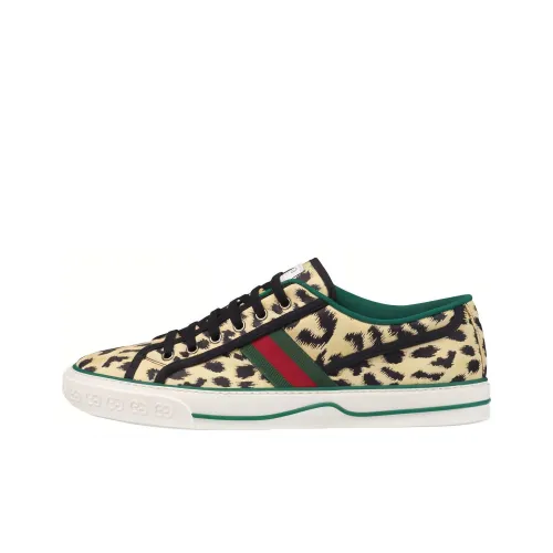 GUCCI Tennis 1977 Skateboard Shoes Men Low-Top Yellow/Green