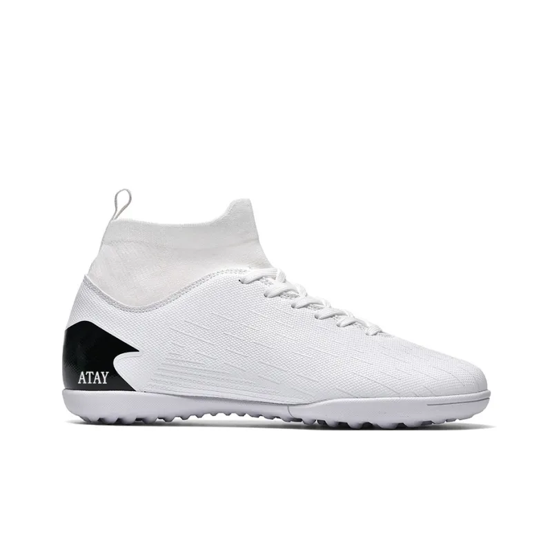 ATAY Anti-Slip Wear-Resistant Soccer Shoes Unisex White-6