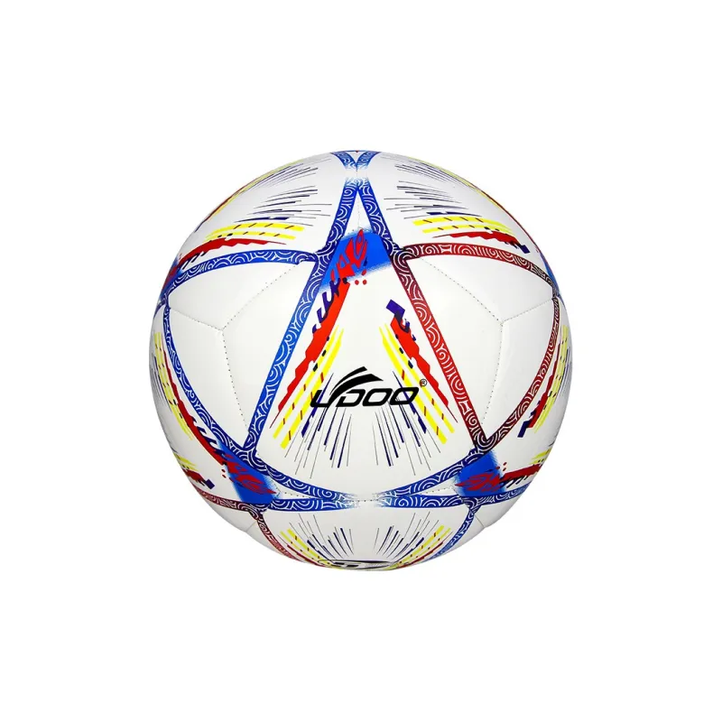 Ledo Size 5 Soccer PU Machine Stitched Soccer Ball Unisex White-1