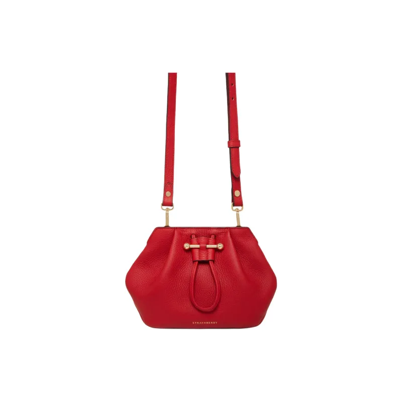 Strathberry Grained Calfskin Shoulder Bag Crossbody Bag Women's Red-0