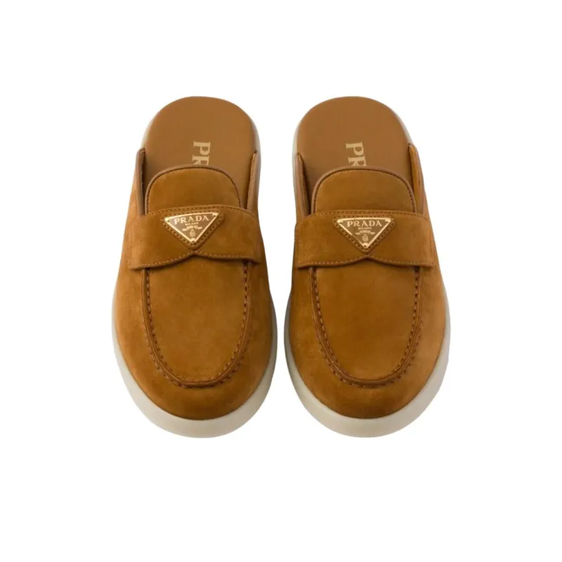 PRADA Wrap-toe Slippers Women's Brown-5
