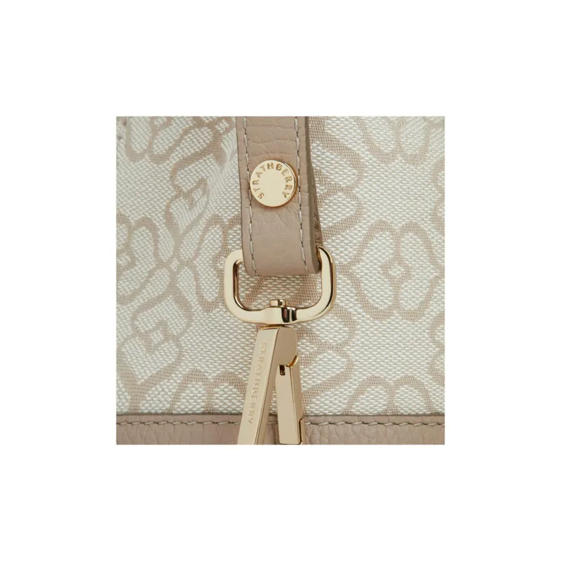 Strathberry Grained Calfskin Bucket Bags One Shoulder Handbag Crossbody Bag Women's Beige Pink-4