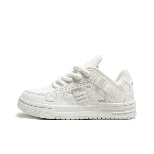 AJPAP Skateboard Shoes Unisex Low-Top All White