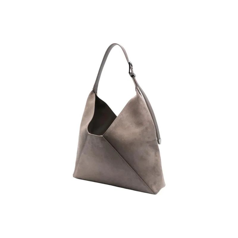 Brunello Cucinelli Logo Detailed Open Top Shoulder Bag-1